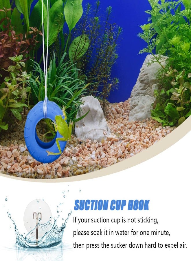 MAGNEECH 3 Pack Colours Tree Frog Tire Swing,Suction Cup Hook Climbing Toy,Tree Frog Terrarium Accessories - A Must-Have for Any Reptile Amphibian Small Aquatic Animals Lover! - Image 3
